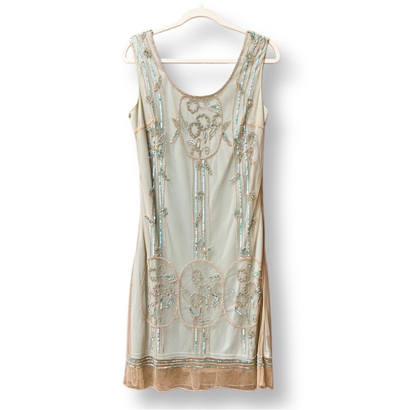 Vintage Beaded Dress 20s style flapper new years - size 6/8 - Picture 2 of 7